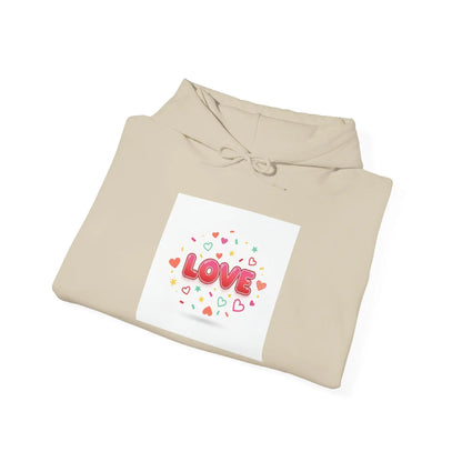 Love Heart Badge Hoodie | Galentine’s Friendship, Pink Red Typography - Print Yours Today