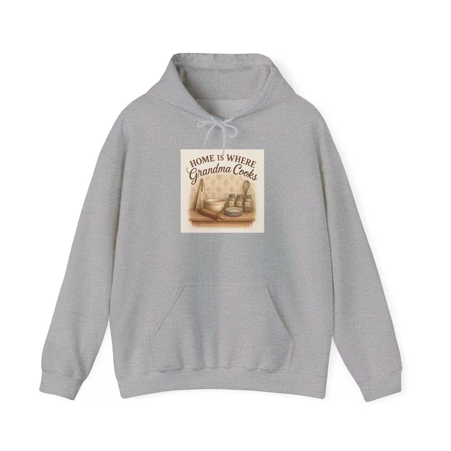 Grandma Cooks Hoodie - "Home Is Where Grandma Cooks" Cozy Kitchen Sweatshirt - Print Yours Today