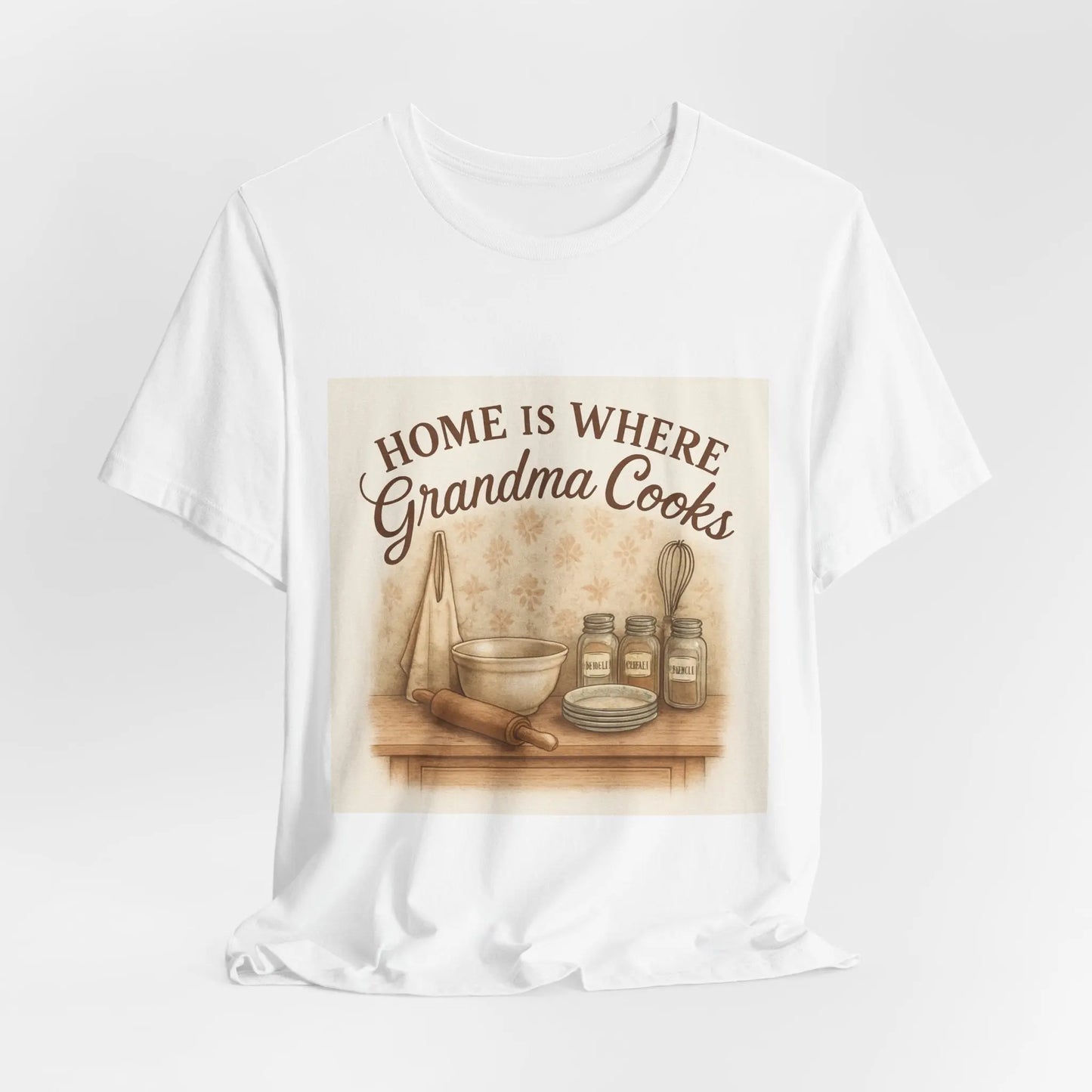 Home Is Where Grandma Cooks T-Shirt — Vintage Kitchen Grandma Cooking Tee - Print Yours Today