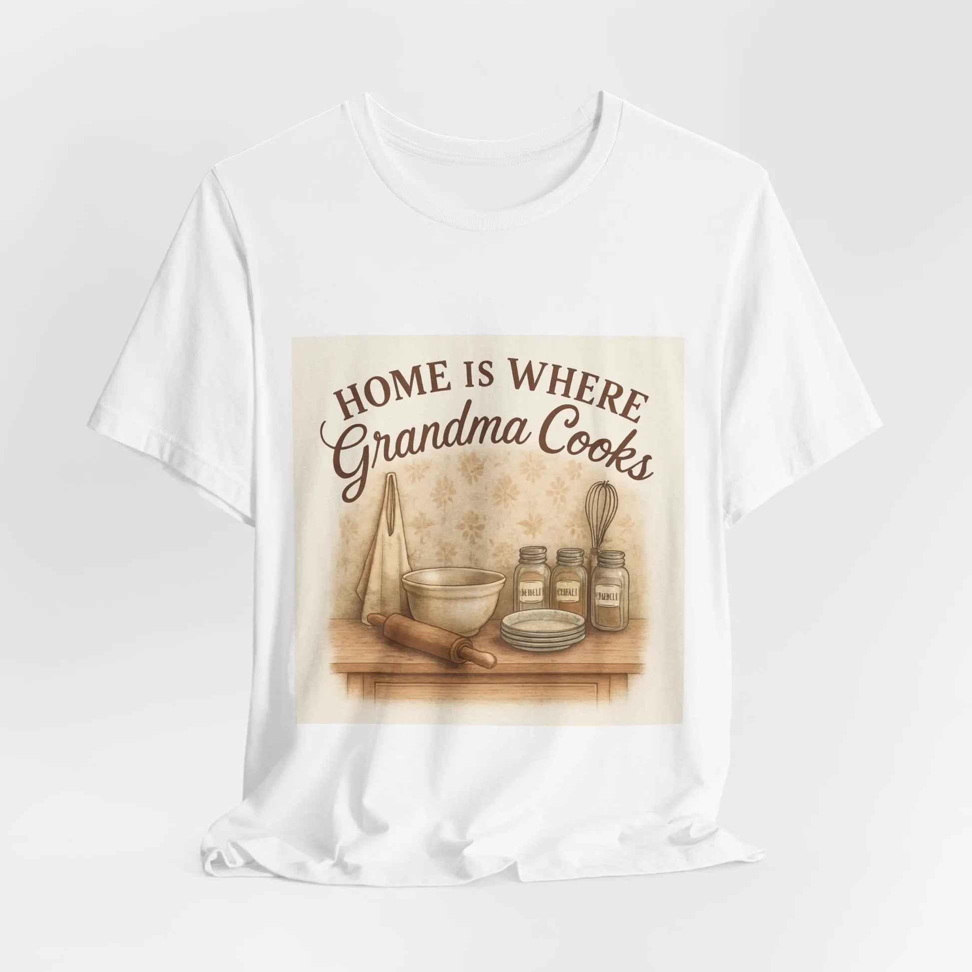 Home Is Where Grandma Cooks T-Shirt — Vintage Kitchen Grandma Cooking Tee - Print Yours Today