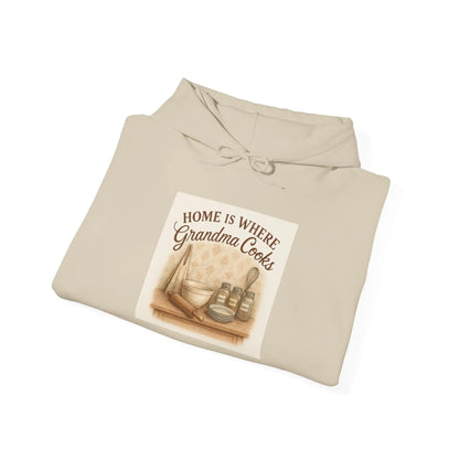 Grandma Cooks Hoodie - "Home Is Where Grandma Cooks" Cozy Kitchen Sweatshirt - Print Yours Today