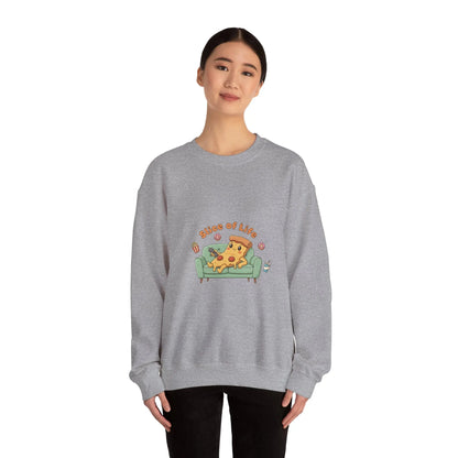 Slice of Life Pizza Illustration Sweatshirt | Food Pun Cozy Comfort - Print Yours Today