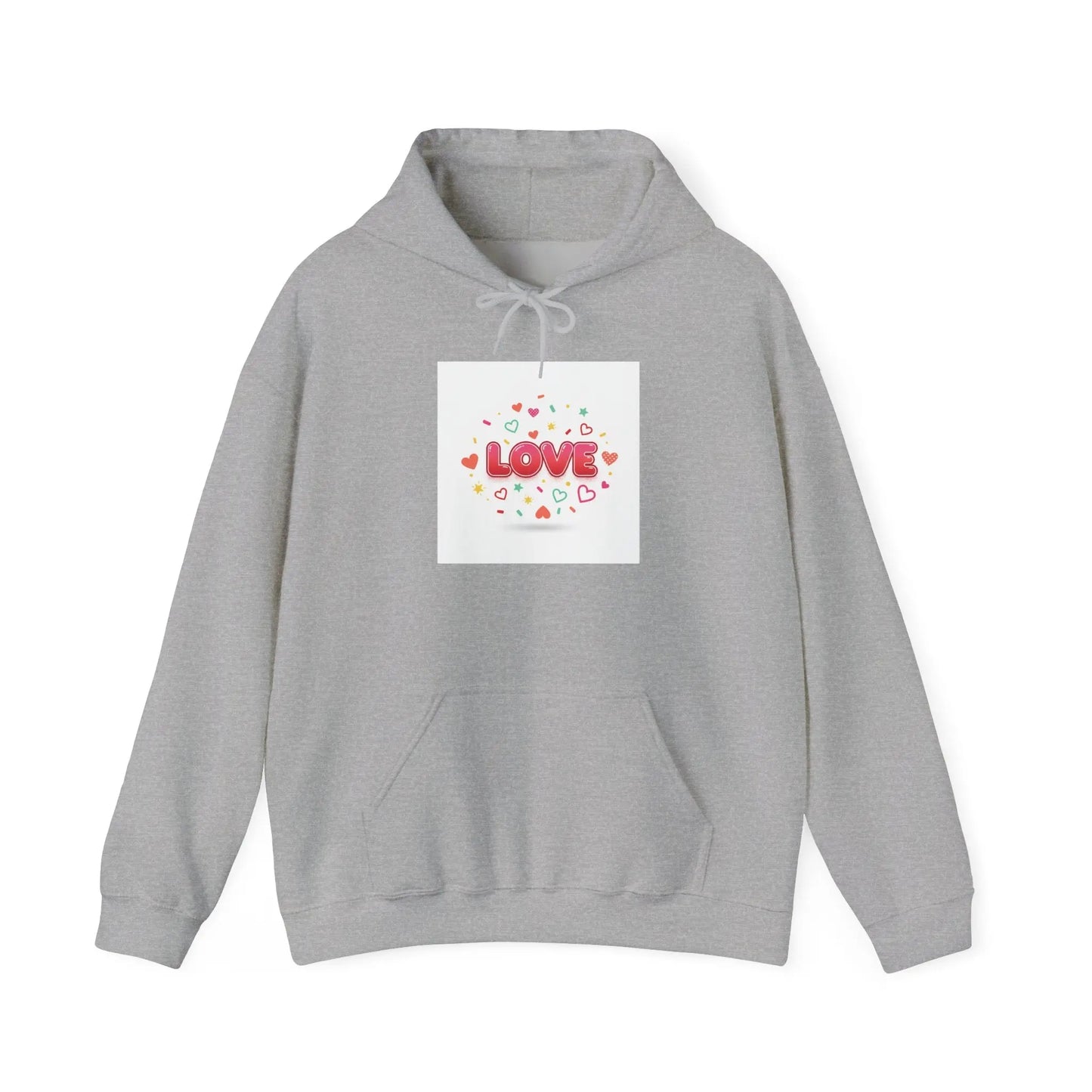 Love Heart Badge Hoodie | Galentine’s Friendship, Pink Red Typography - Print Yours Today