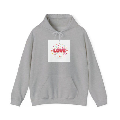 Love Heart Badge Hoodie | Galentine’s Friendship, Pink Red Typography - Print Yours Today