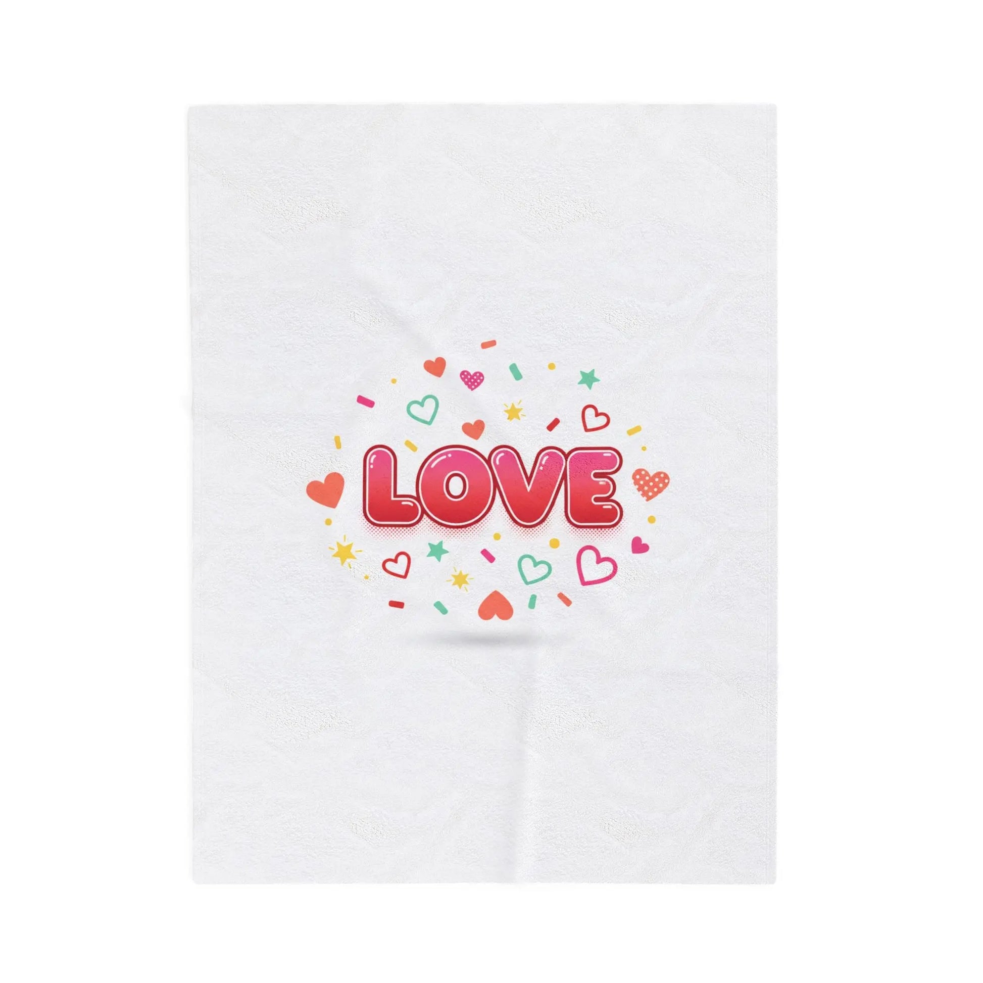 LOVE Graphic Velveteen Blanket | Galentine’s Friendship, Pink Red Heart Design - Print Yours Today