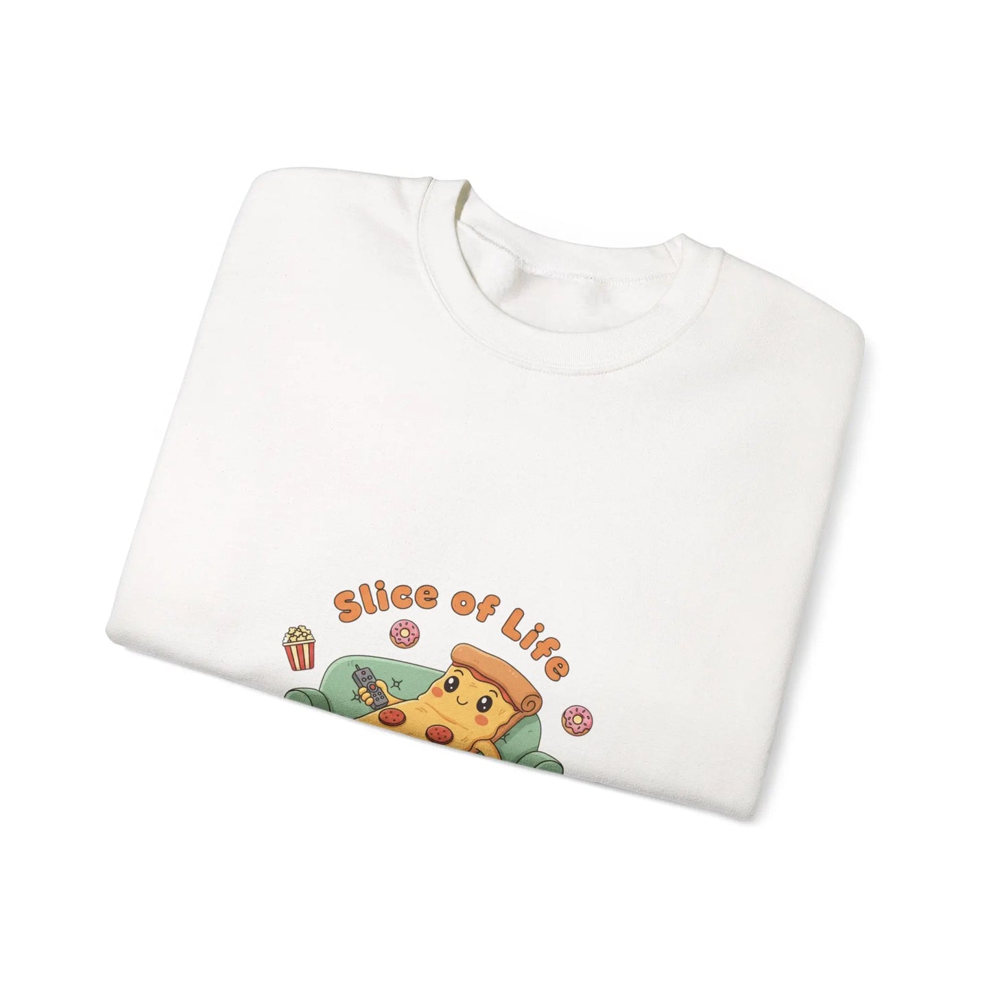 Slice of Life Pizza Illustration Sweatshirt | Food Pun Cozy Comfort - Print Yours Today