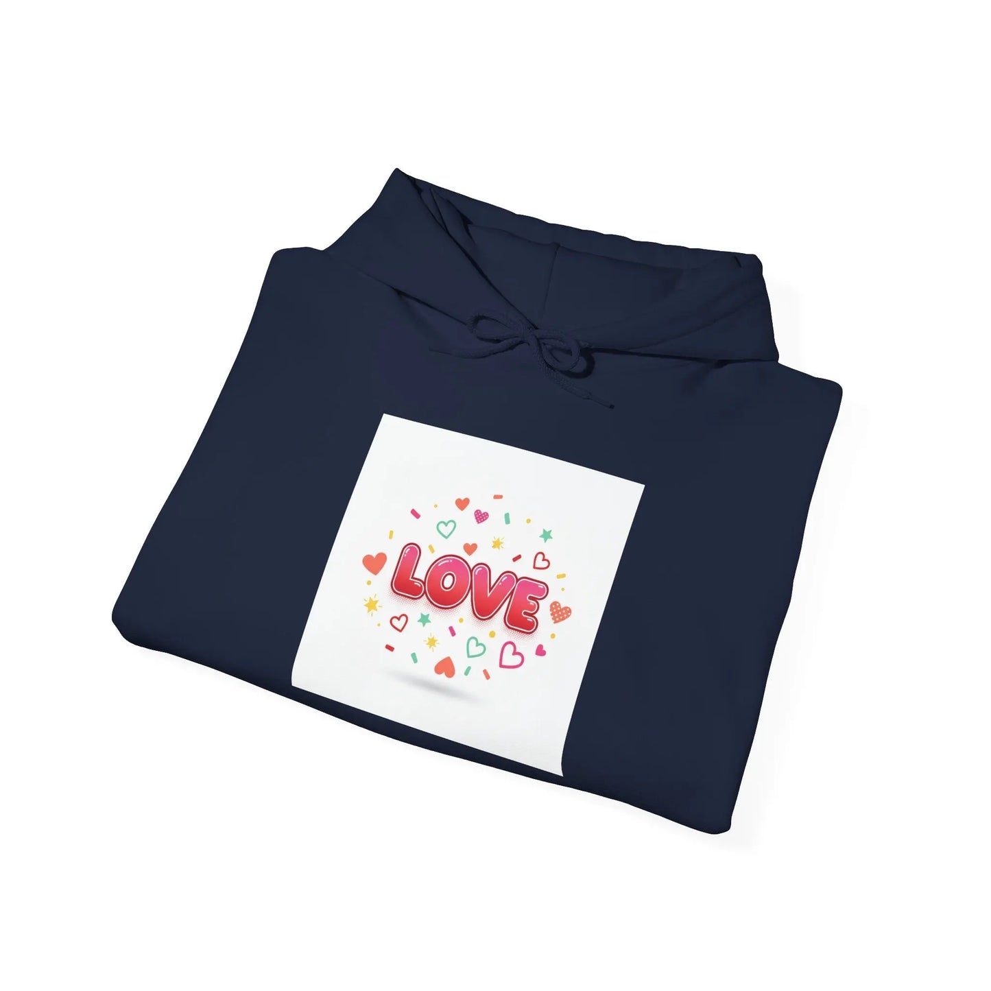 Love Heart Badge Hoodie | Galentine’s Friendship, Pink Red Typography - Print Yours Today