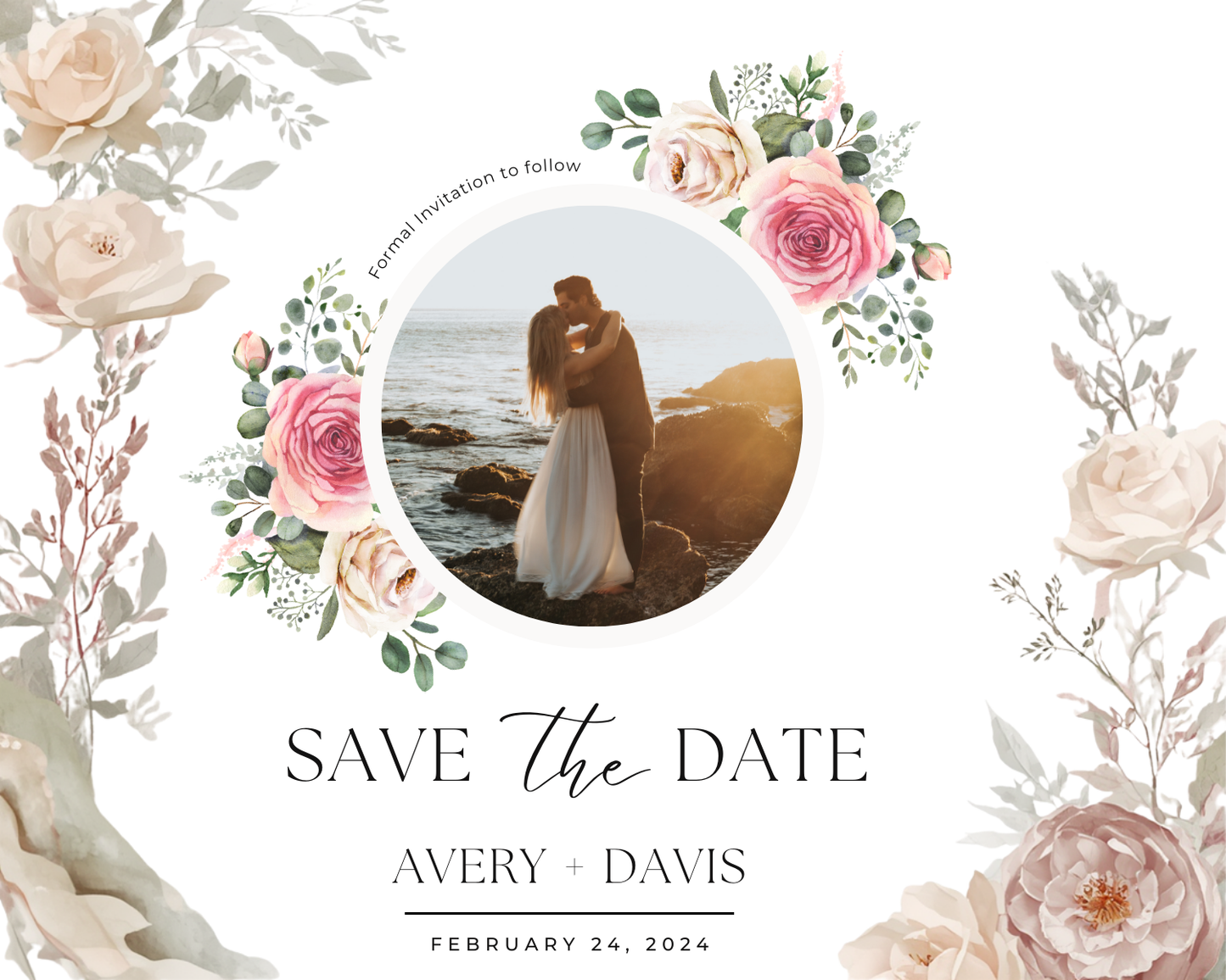 Save The Date Template with Photos and Magnets