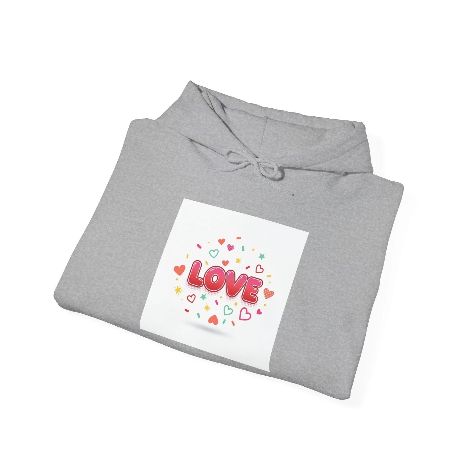 Love Heart Badge Hoodie | Galentine’s Friendship, Pink Red Typography - Print Yours Today