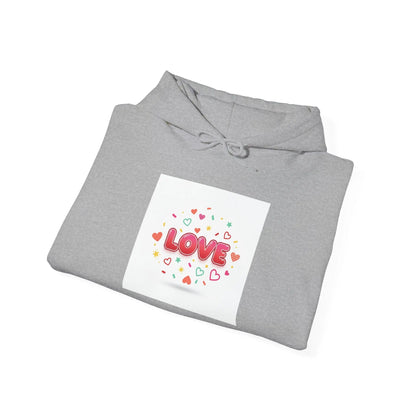 Love Heart Badge Hoodie | Galentine’s Friendship, Pink Red Typography - Print Yours Today
