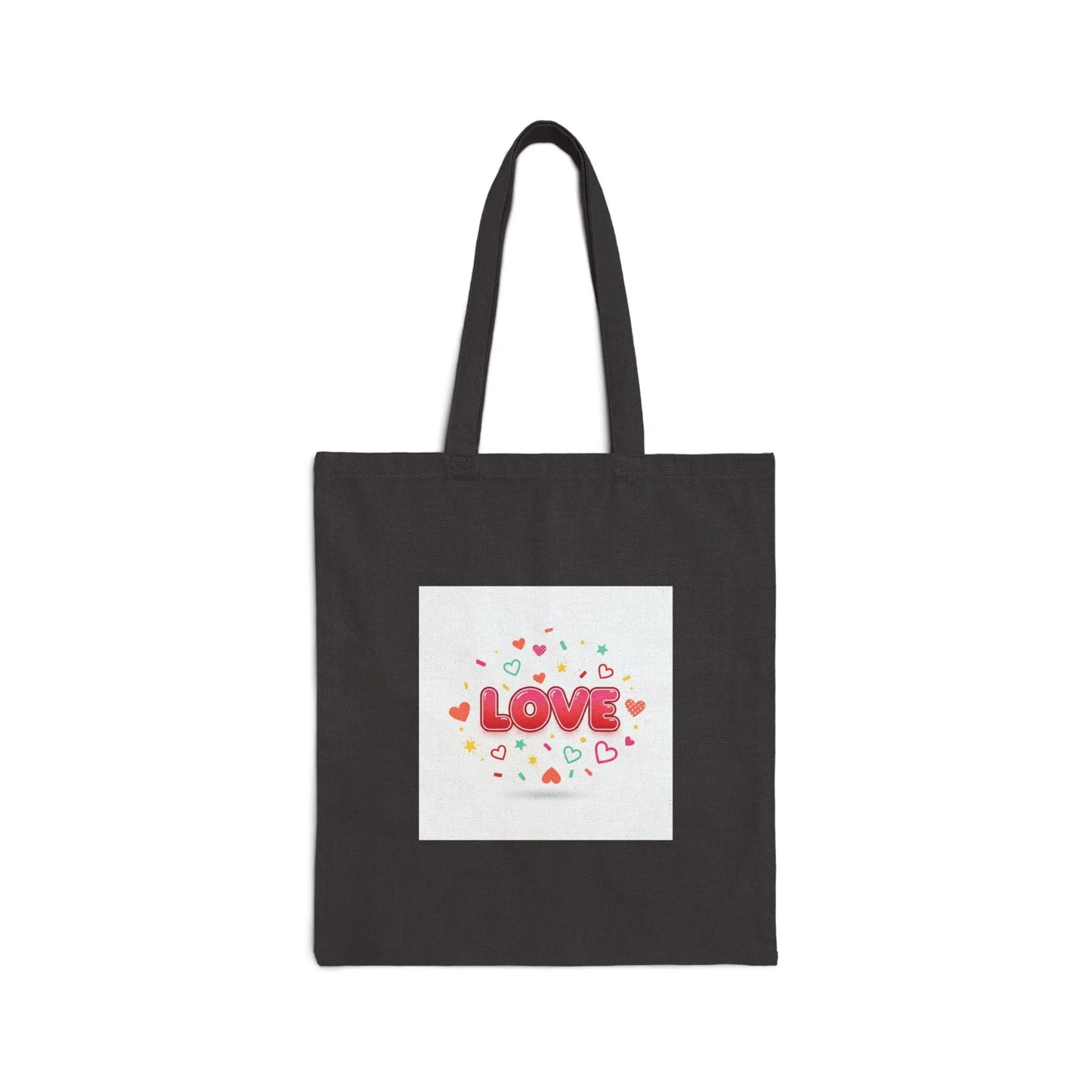 LOVE heart badge Tote | Galentine’s friendship, pink red typography - Print Yours Today