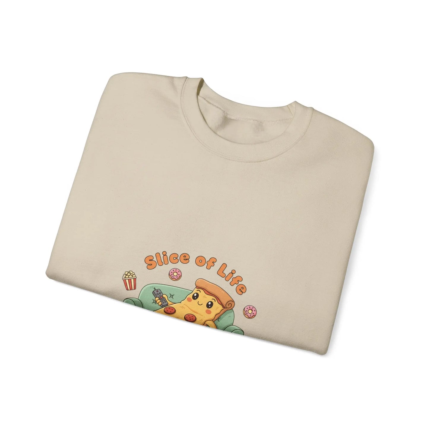 Slice of Life Pizza Illustration Sweatshirt | Food Pun Cozy Comfort - Print Yours Today