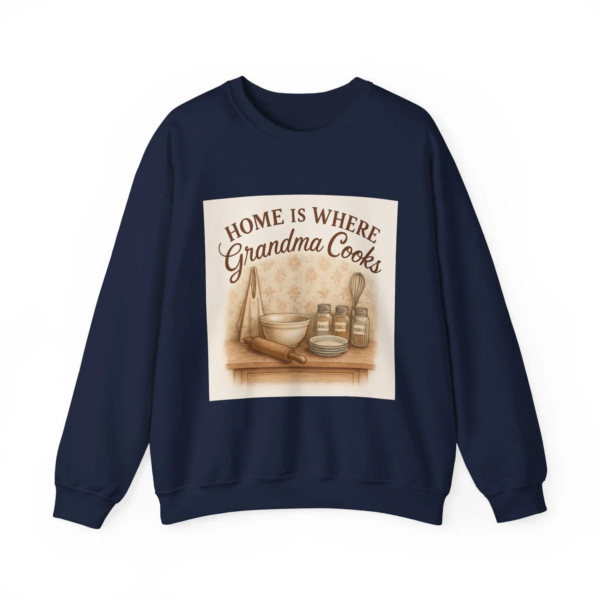 Grandma Cooks Sweatshirt — "Home Is Where Grandma Cooks" Cozy Crewneck - Print Yours Today