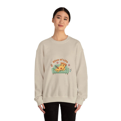 Slice of Life Pizza Illustration Sweatshirt | Food Pun Cozy Comfort - Print Yours Today