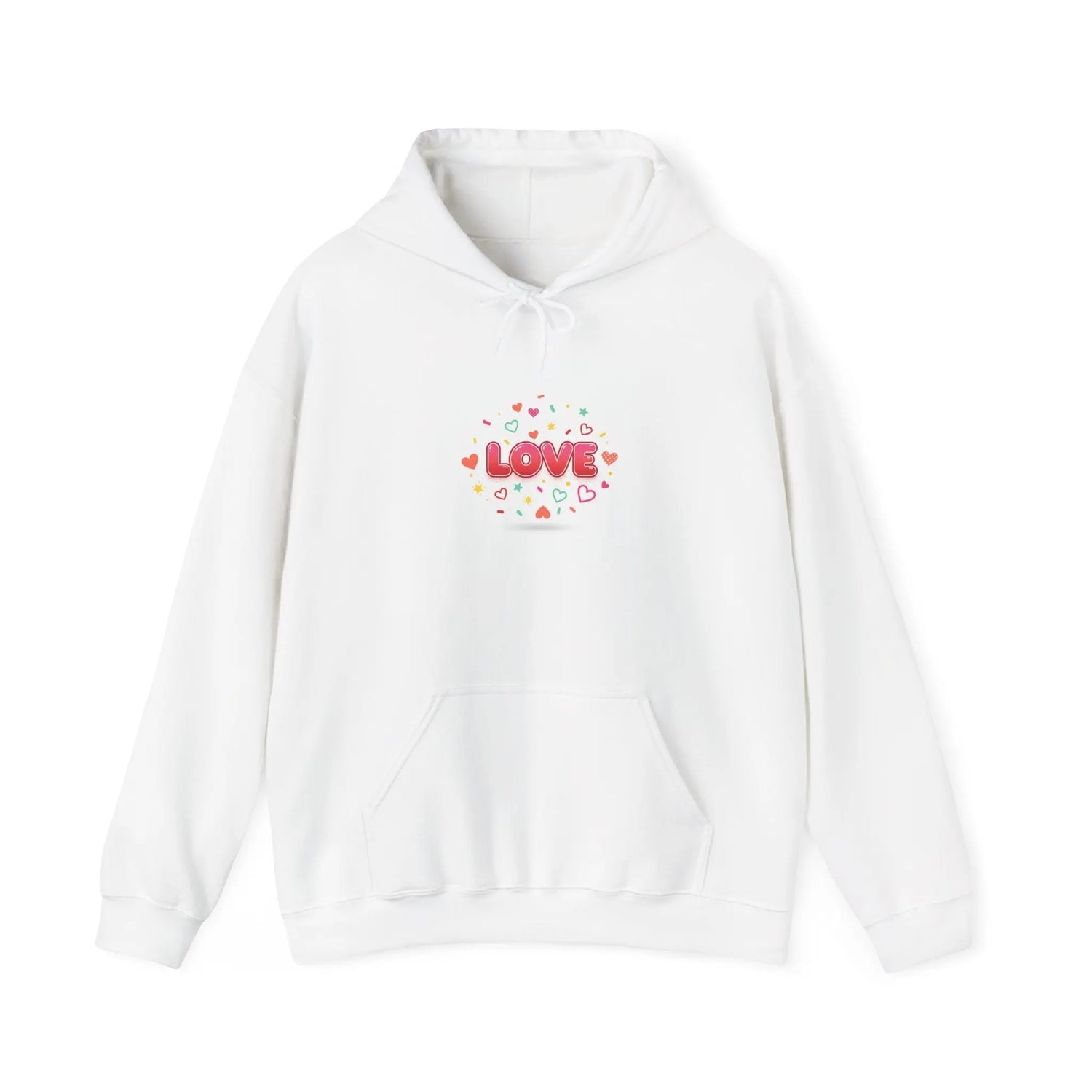 Love Heart Badge Hoodie | Galentine’s Friendship, Pink Red Typography - Print Yours Today