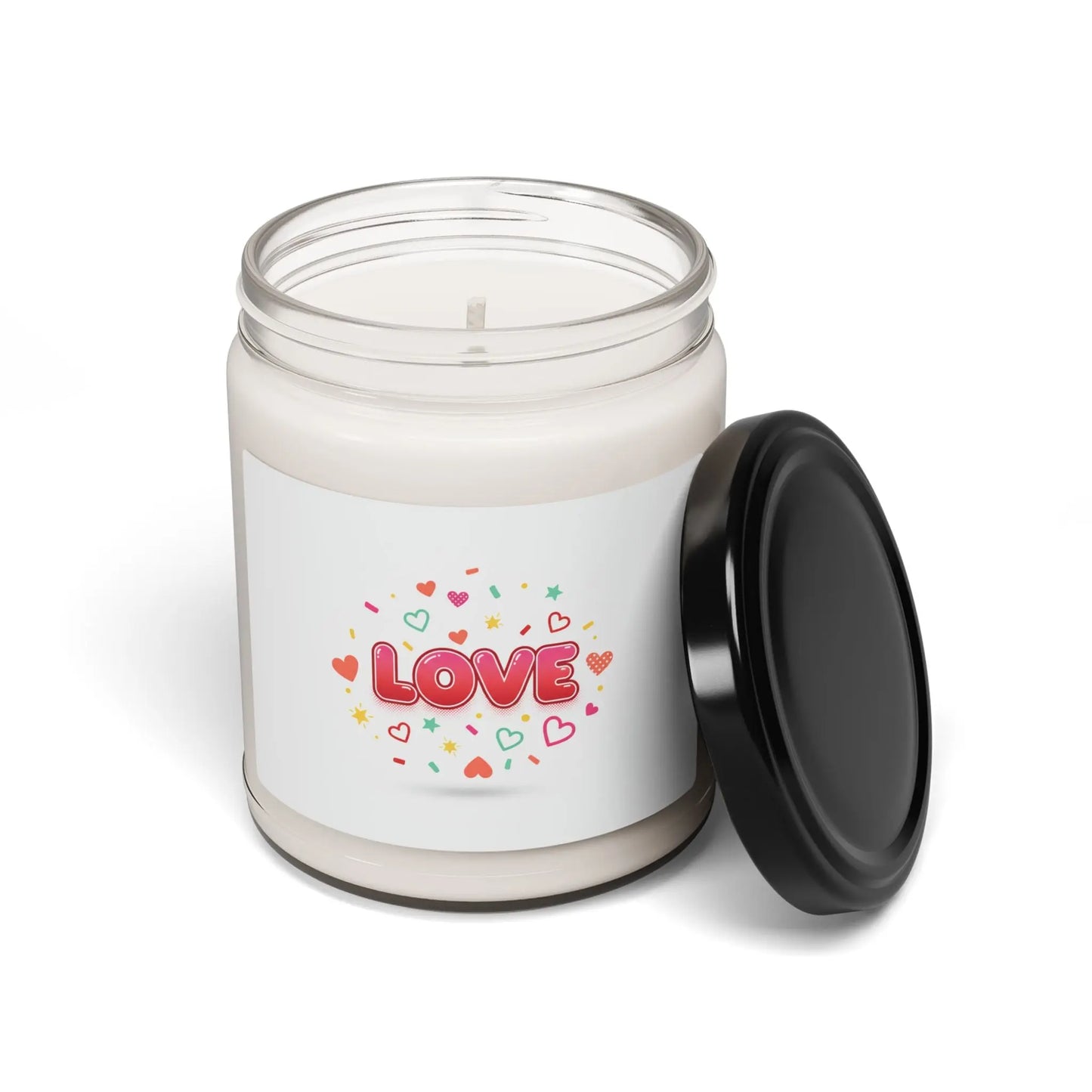 LOVE heart confetti soy candle, Galentine’s friendship candle | pink bestie candle - Print Yours Today