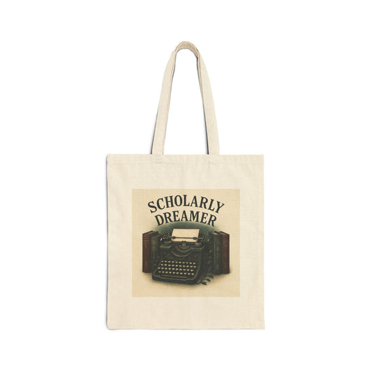 Scholarly Dreamer Vintage Typewriter Canvas Tote Bag