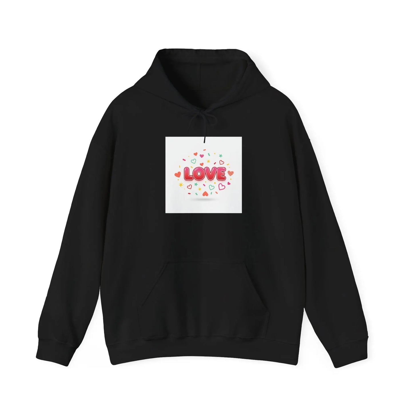 Love Heart Badge Hoodie | Galentine’s Friendship, Pink Red Typography - Print Yours Today