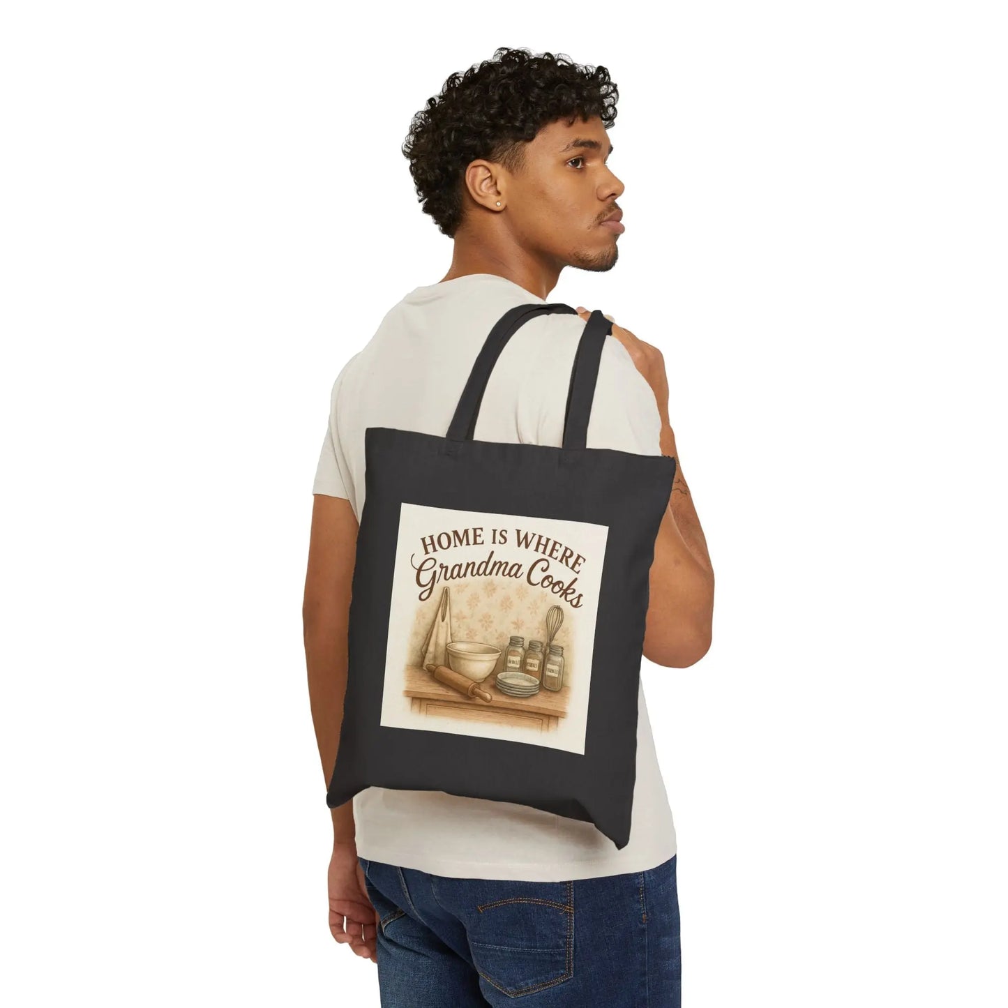 Grandma Cooks Canvas Tote — "Home Is Where Grandma Cooks" Grocery & Market Bag - Print Yours Today