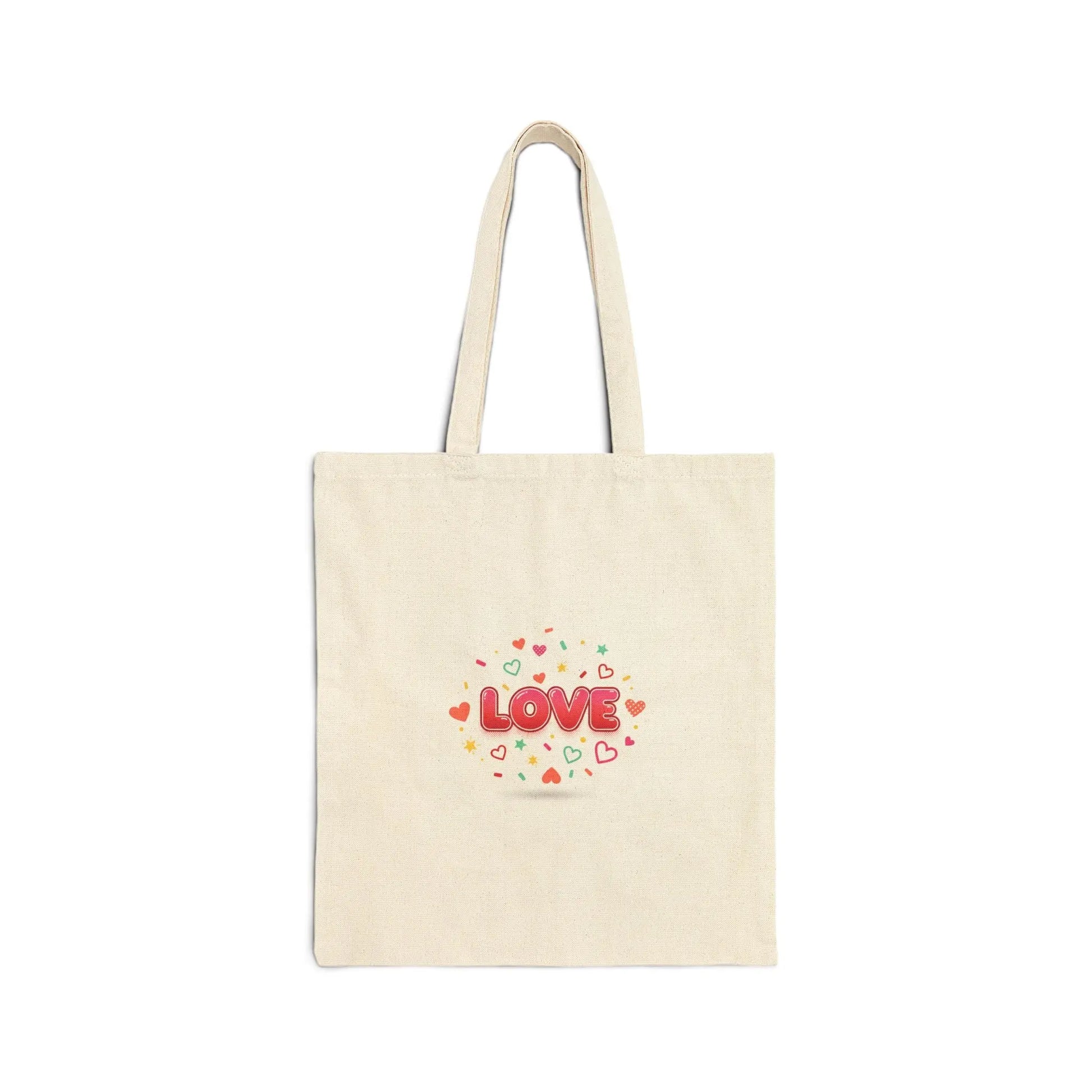 LOVE heart badge Tote | Galentine’s friendship, pink red typography - Print Yours Today