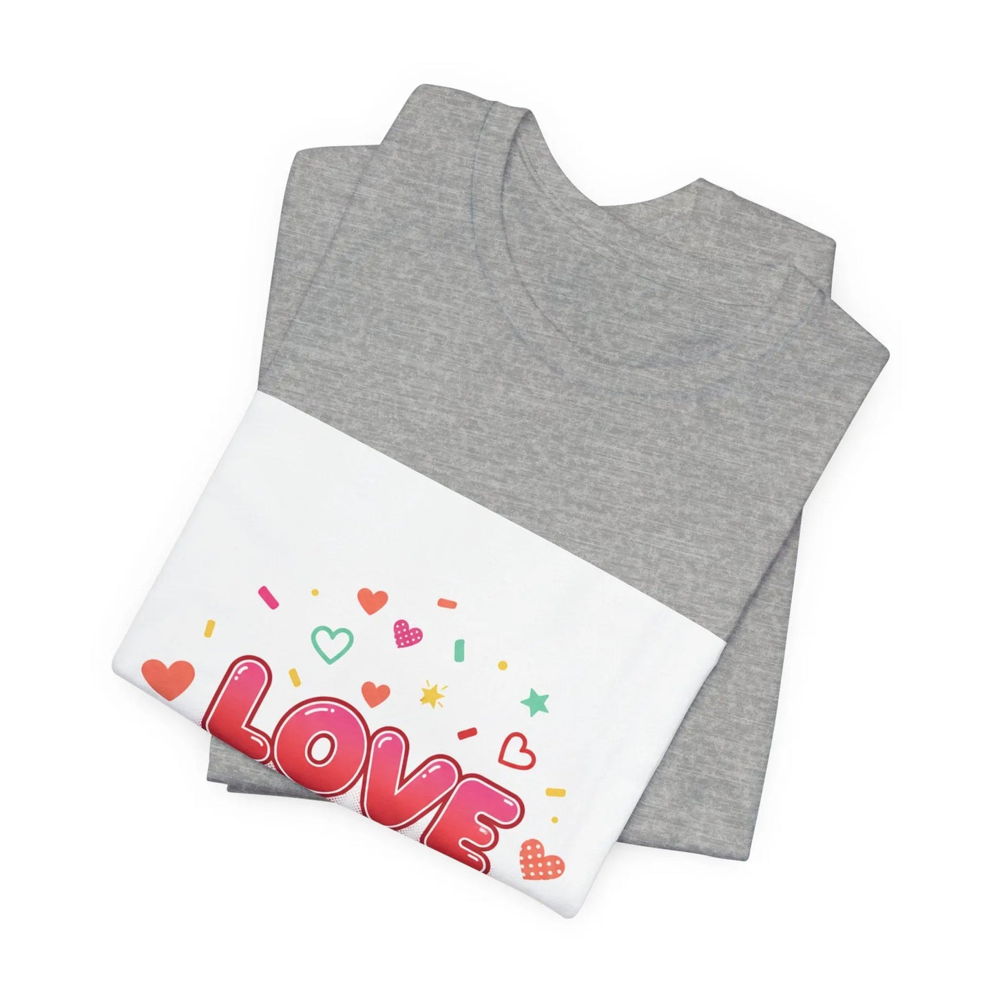 Love Heart Graphic Tee — Cute Valentine’s Day Short Sleeve Shirt - Print Yours Today