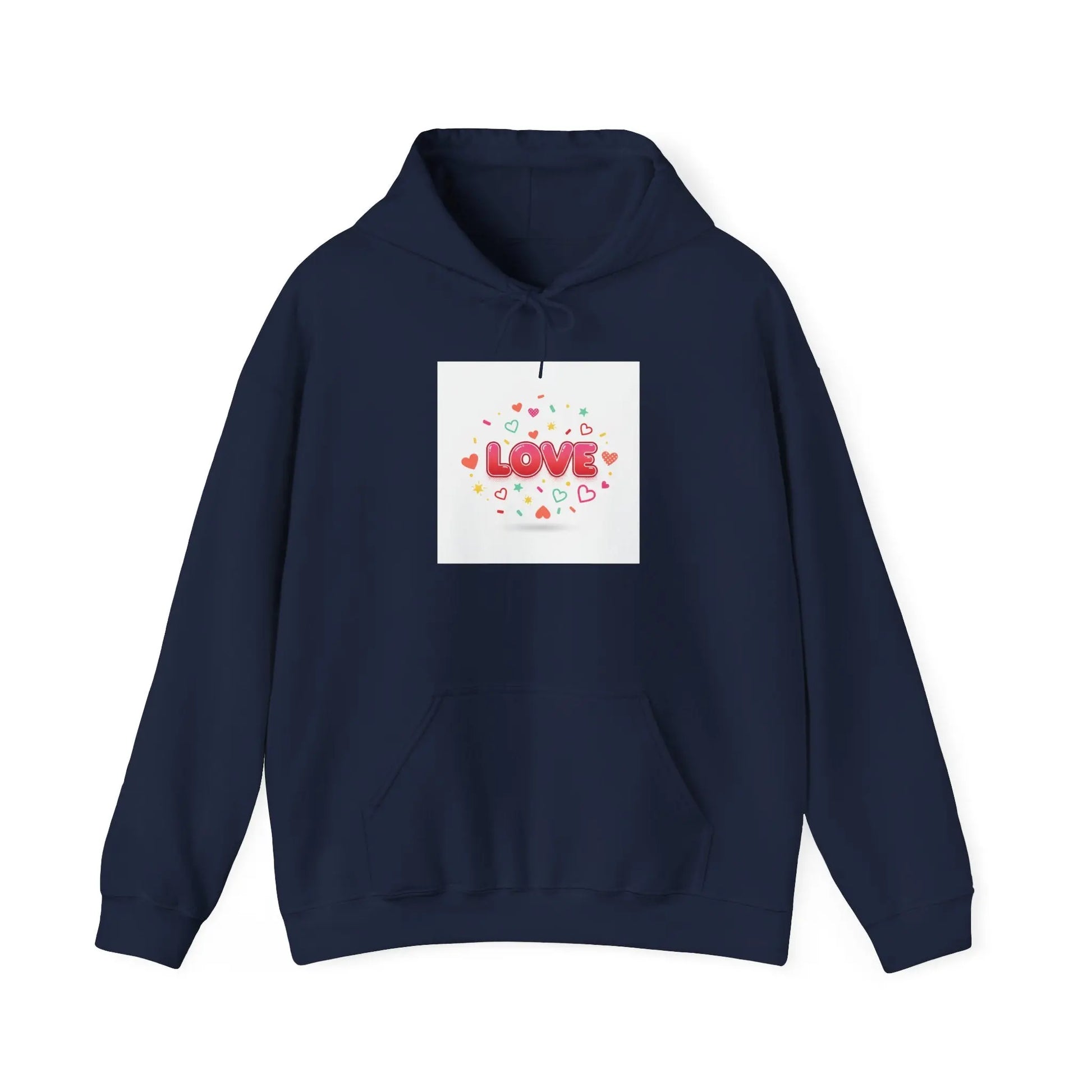 Love Heart Badge Hoodie | Galentine’s Friendship, Pink Red Typography - Print Yours Today