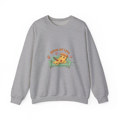 Slice of Life Pizza Illustration Sweatshirt | Food Pun Cozy Comfort - Print Yours Today