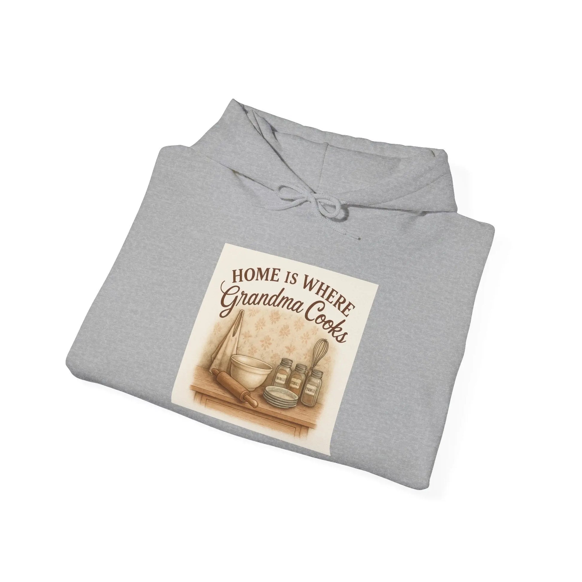 Grandma Cooks Hoodie - "Home Is Where Grandma Cooks" Cozy Kitchen Sweatshirt - Print Yours Today