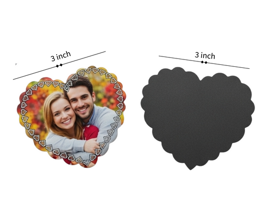 Wavy border - Heart Shaped Magnets