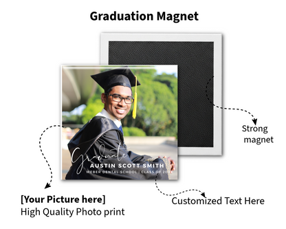 Graduation Invitation Magnets - Square Fridge Magnet