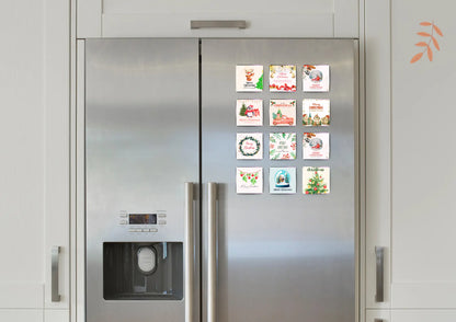 Close-up of vibrant print on custom Christmas fridge magnet