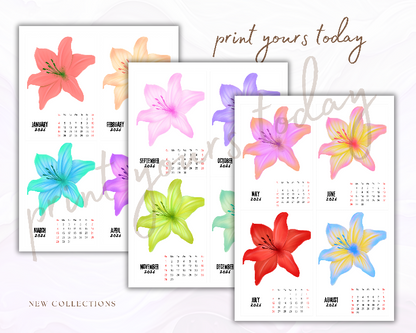custom magnetic monthly calendar flowers