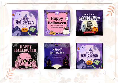 Group layout of 6 Halloween magnets