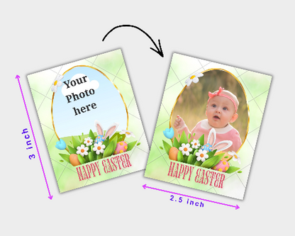Personalized bunny fridge magnets with custom photo for kids Easter gift