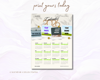 2026 Magnetic Yearly Calendar — Customizable, Durable, Perfect for Home & Gifts