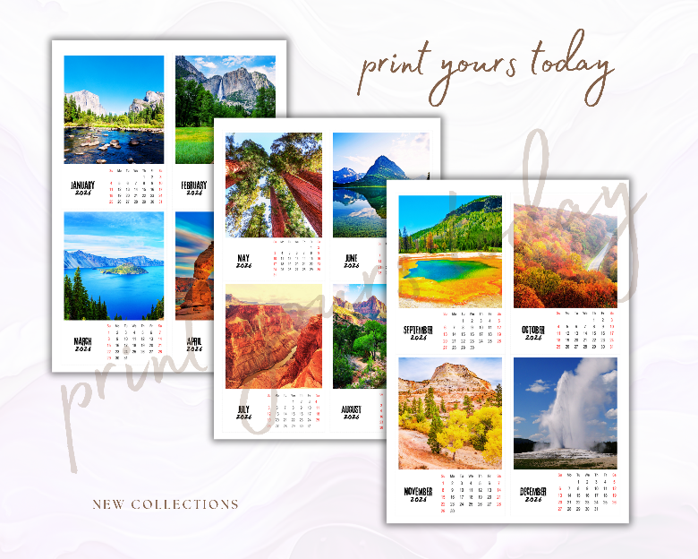 state images custom state usa park monthly calendar